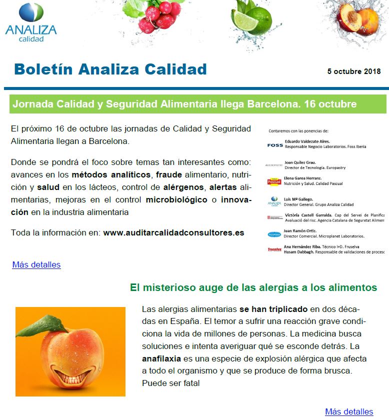Boletín Analiza 05/09/2018 - Analiza Calidad